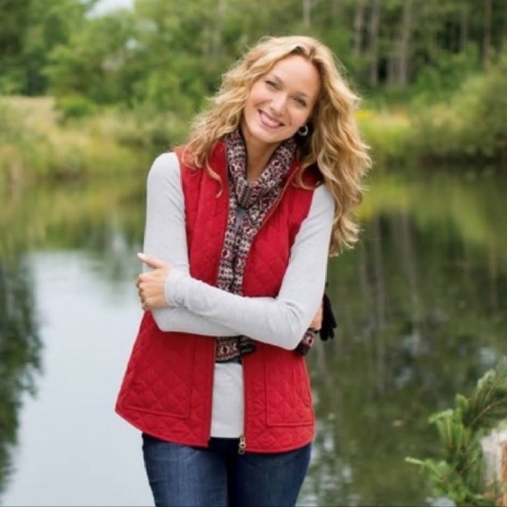 J. Jill Red Quilted Vest